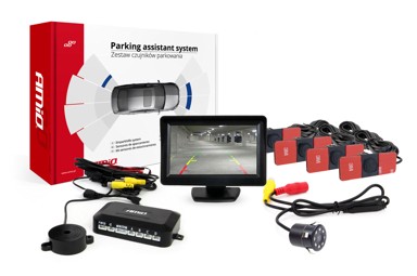 AMIO Parking senzori x4, crni, 16,5 mm, unutarnja montaža, TFT01 4,3", HD-307-IR kamera za rikverc